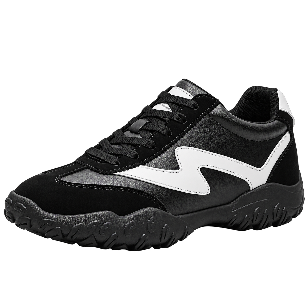 Mollo New York – sneaker noire sportive rehaussante homme, éclair blanc, +7 cm invisibles