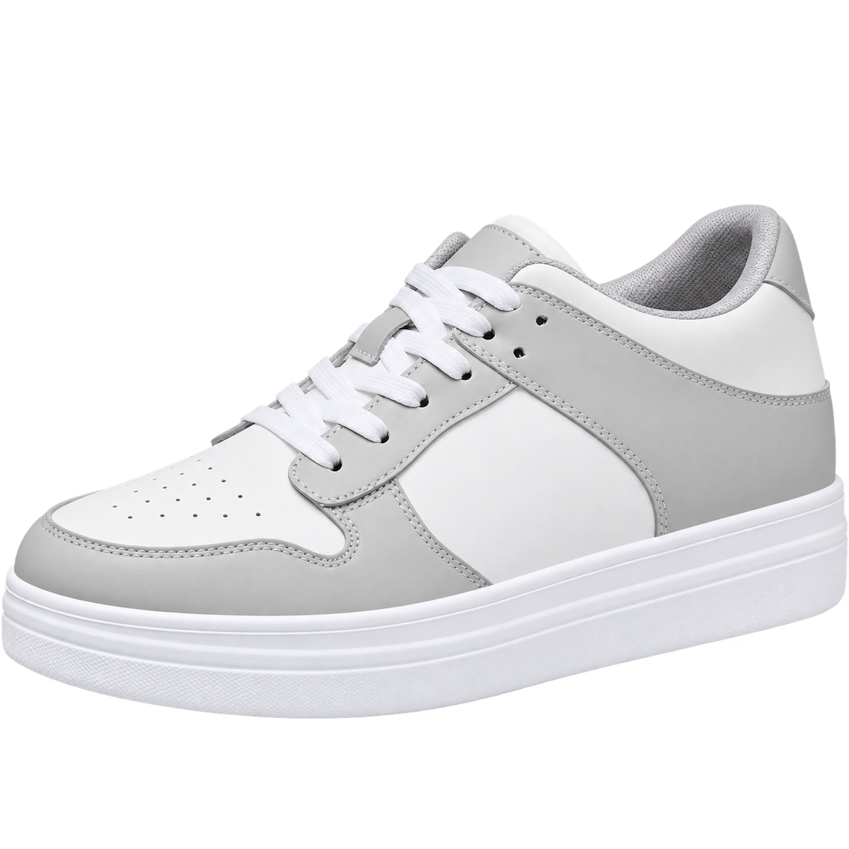 Mollo Eclipse – sneaker rétro blanche et gris clair rehaussante homme, +8 cm invisibles