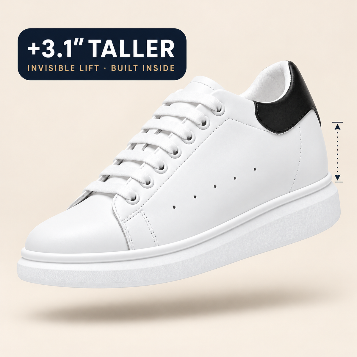 Mollo Contraste – +3.1 inches taller, invisible lift built inside the sole