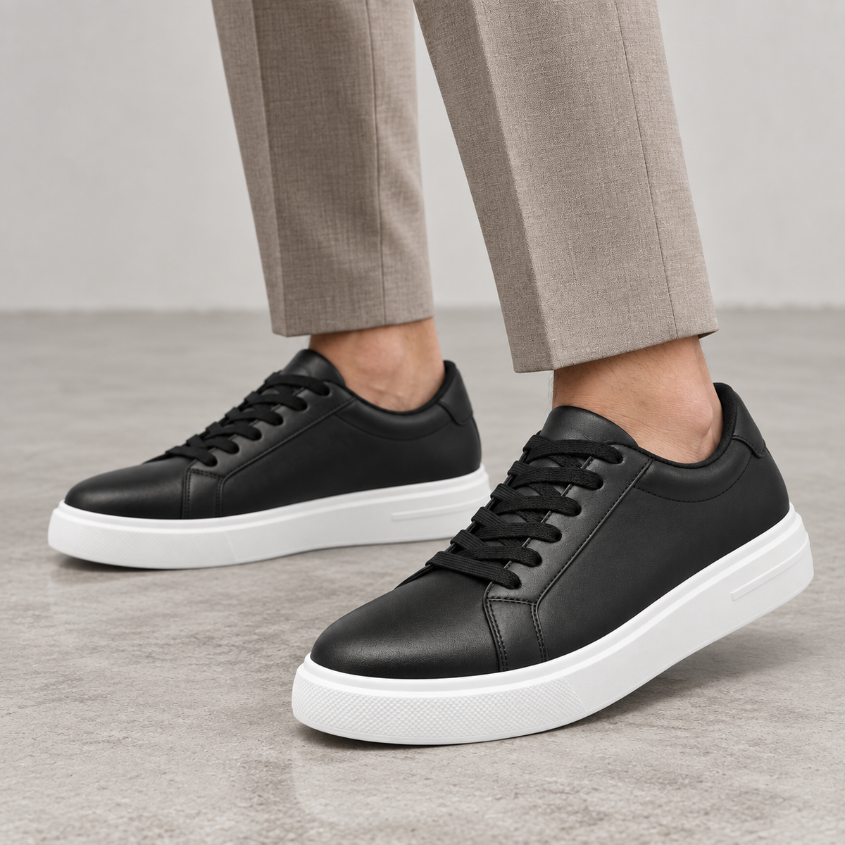 Mollo Minuit – sneaker noire rehaussante homme en cuir, photo 4