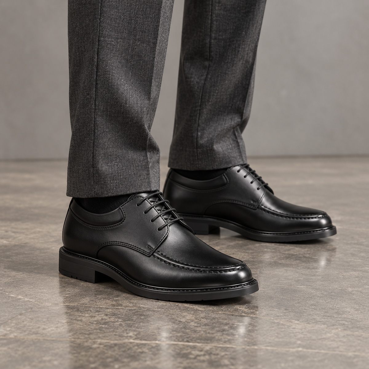 Mollo Saint-Germain – chaussure habillée rehaussante homme en cuir noir, photo 4