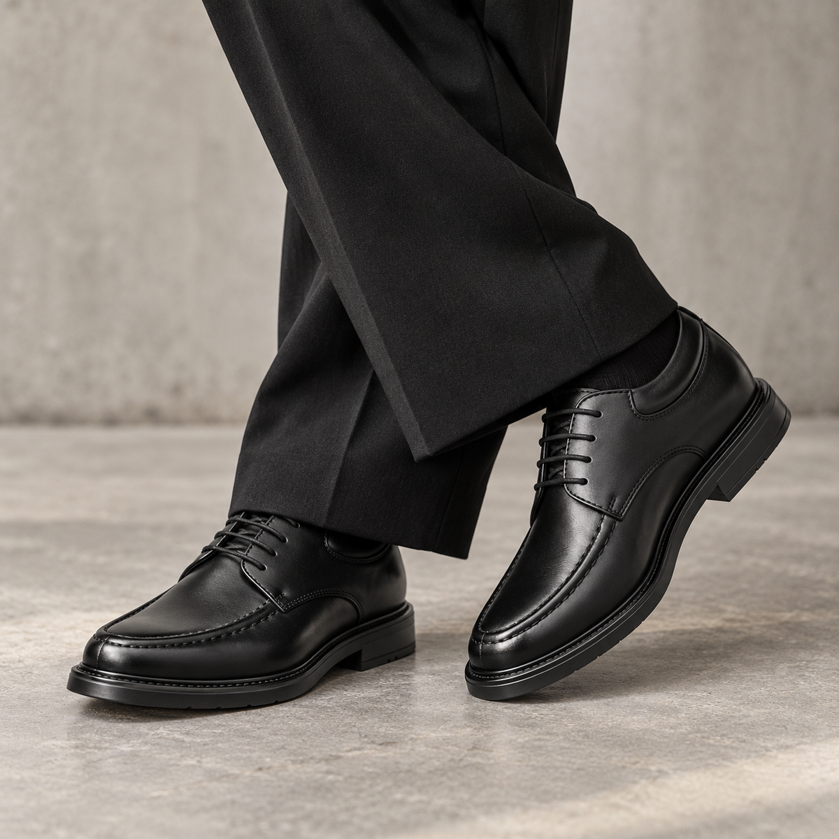 Mollo Saint-Germain – chaussure habillée rehaussante homme en cuir noir, photo 5