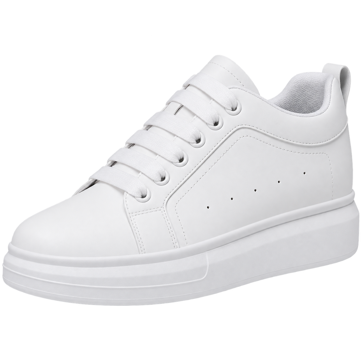 Mollo One – sneaker blanche rehaussante homme en cuir, +8 cm invisibles