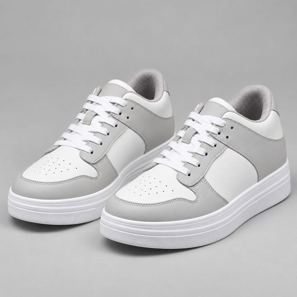 Mollo Eclipse – sneaker rétro blanche et grise rehaussante homme, photo 5