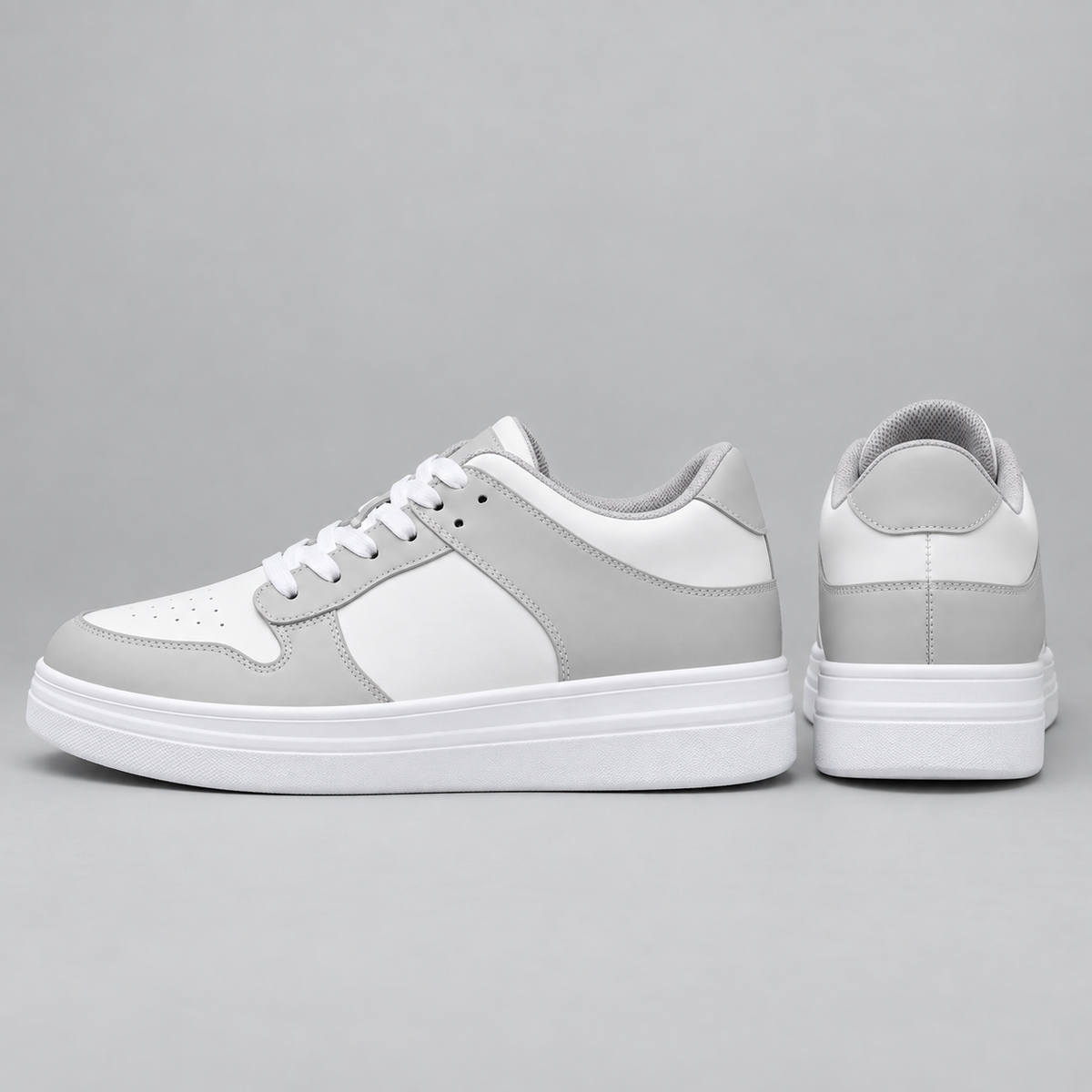 Mollo Eclipse – sneaker rétro blanche et grise rehaussante homme, photo 3