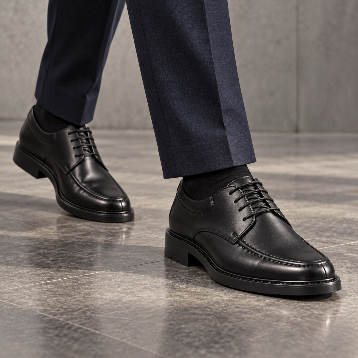 Mollo Saint-Germain – chaussure habillée rehaussante homme en cuir noir, photo 2